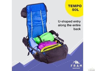 Ультралегкий каркасний рюкзак Tempo 50L Fram Equipment, Синій - фото