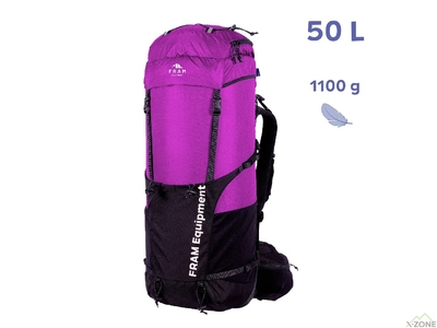 Ультралегкий каркасний рюкзак Fram Equipment Tempo 50L, Фіолетовий - фото