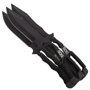 Набір ножів для метання SOG Throwing Knives, Paracord Wrapped Sheath - 3 шт. (SOG F041TN-CP) - фото