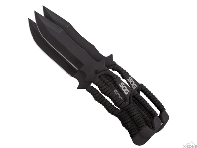 Набір ножів для метання SOG Throwing Knives, Paracord Wrapped Sheath - 3 шт. (SOG F041TN-CP) - фото