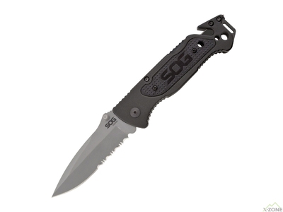 Складной нож SOG Escape - Clip Point, Satin, Serrated (SOG FF24-CP) - фото