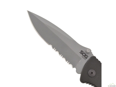 Складной нож SOG Escape - Clip Point, Satin, Serrated (SOG FF24-CP) - фото