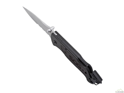 Складной нож SOG Escape - Clip Point, Satin, Serrated (SOG FF24-CP) - фото