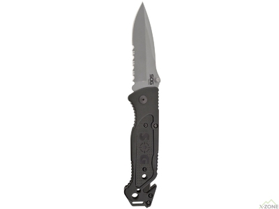 Складной нож SOG Escape - Clip Point, Satin, Serrated (SOG FF24-CP) - фото