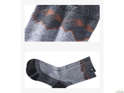 Шкарпетки трекінгові Kailas Woolen Hiking Socks Unisex, Dark Gray - фото