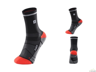 Шкарпетки бігові Kailas Mid-cut Trail Running Socks Men's, Black - фото