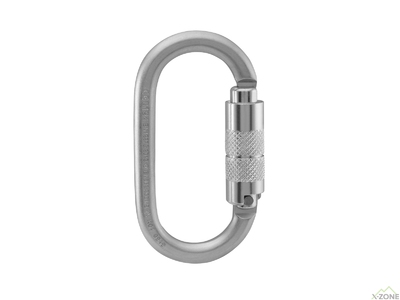 Карабин Kailas Oval Twist Lock Gate Steel Carabiner, Silver (EC102A) - фото