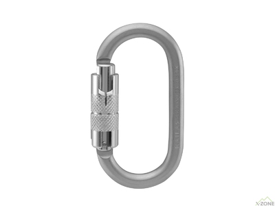 Карабин Kailas Oval Twist Lock Gate Steel Carabiner, Silver (EC102A) - фото