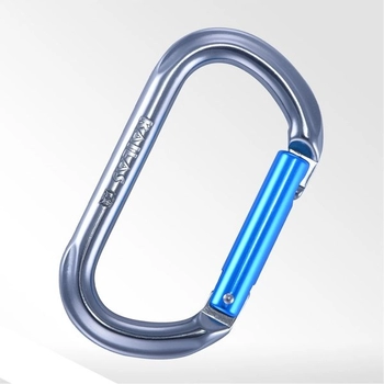 Карабін Kailas Oval Straight Gate Carabiner, Iron Gray/ Sky Blue (KE240001) - фото