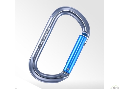 Карабін Kailas Oval Straight Gate Carabiner, Iron Gray/ Sky Blue (KE240001) - фото