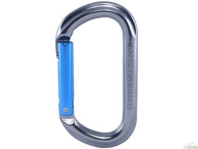 Карабін Kailas Oval Straight Gate Carabiner, Iron Gray/ Sky Blue (KE240001) - фото