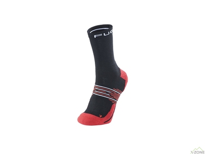 Носки беговые Kailas Mid Cut Trail Running Socks Men's, Black/Halo Red - фото