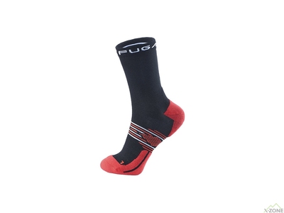 Носки беговые Kailas Mid Cut Trail Running Socks Men's, Black/Halo Red - фото