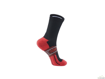 Носки беговые Kailas Mid Cut Trail Running Socks Men's, Black/Halo Red - фото