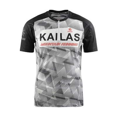 Футболка беговая Kailas Windbreak Trail Running Functional T-shirt Men’s, Bright white/Kailas Black - фото