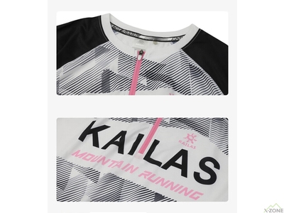 Футболка бігова Kailas Windbreak Trail Running Functional T-shirt Women's, Bright white/Kailas Black - фото
