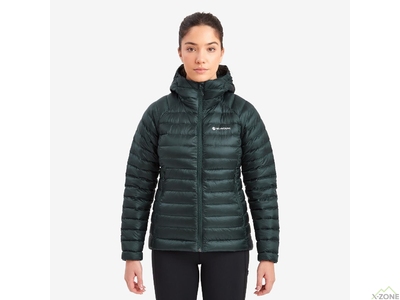 Кофта пуховая Montane Women's Anti-Freeze Packable Hooded Down Jacket, Deep Forest - фото