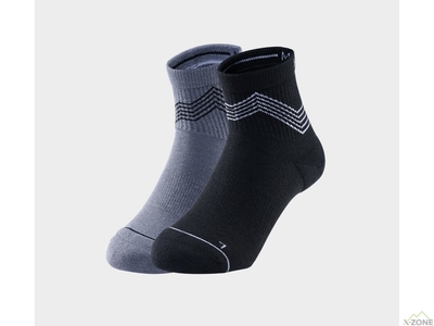 Трекінгові шкарпетки Kailas Low Cut Lightweight Trekking Socks Men's (2 Pairs), Black/Rock Gray (KH2302112) - фото