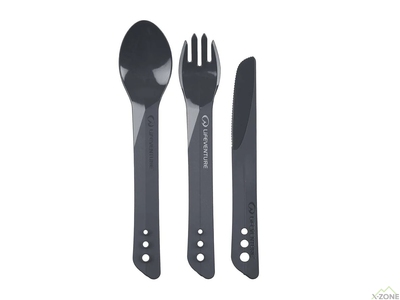 Ложка, виделка, ніж Lifeventure Ellipse Cutlery, Graphite (75013) - фото