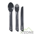 Ложка, виделка, ніж Lifeventure Ellipse Cutlery, Graphite (75013) - фото