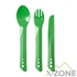 Ложка, виделка, ніж Lifeventure Ellipse Cutlery, Green (75012) - фото