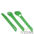 Ложка, вилка, нож Lifeventure Ellipse Cutlery, Green (75012) - фото