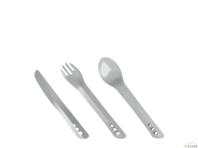 Ложка, виделка, ніж Lifeventure Ellipse Cutlery, Light Grey (75018) - фото