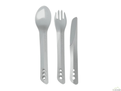 Ложка, виделка, ніж Lifeventure Ellipse Cutlery, Light Grey (75018) - фото
