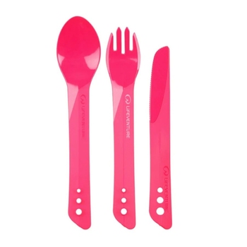 Ложка, виделка, ніж Lifeventure Ellipse Cutlery, Pink (75016) - фото