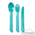 Ложка, виделка, ніж Lifeventure Ellipse Cutlery, Teal (75015) - фото