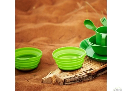 Миска складана Lifeventure Silicone Ellipse Bowl, Green (75520) - фото