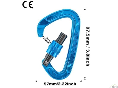 Карабін Kailas Flash Screw Gate Connector, Sky Blue (EC301) - фото