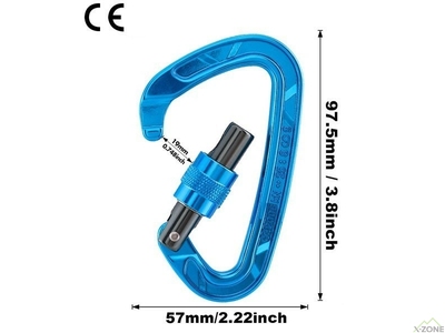 Карабин Kailas Flash Screw Gate Connector, Sky Blue (EC301) - фото