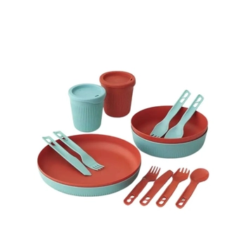 Набор посуды Sea to Summit Passage Dinnerware Set, 2P, 14 Piece, Spicy Orange/Aqua Sea Blue (STS ACK037051-122123) - фото