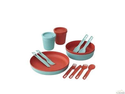 Набор посуды Sea to Summit Passage Dinnerware Set, 2P, 14 Piece, Spicy Orange/Aqua Sea Blue (STS ACK037051-122123) - фото