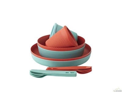 Набір посуду Sea to Summit Passage Dinnerware Set 2P, 14 Piece, Spicy Orange/Aqua Sea Blue (STS ACK037051-122123) - фото