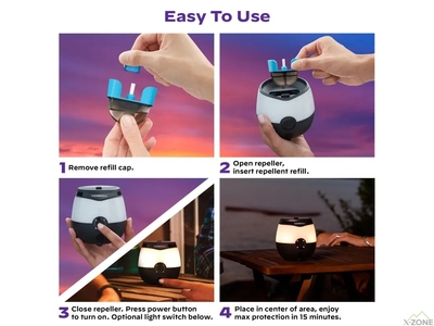 Устройство от комаров Thermacell E55 Recharagable Mosquito Repeller+GlowLight, Charcoal - фото