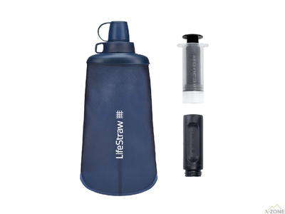 Бутылка-фильтр для воды LifeStraw Peak Squeeze, 650 мл, Dark Mountain Gray (LSW LSPSFMLGRWW) - фото