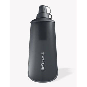 Бутылка-фильтр для воды LifeStraw Peak Squeeze 1 л, Dark Mountain Gray (LSW LSPSF1GRWW) - фото