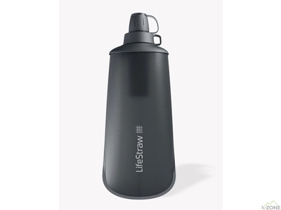 Бутылка-фильтр для воды LifeStraw Peak Squeeze 1 л, Dark Mountain Gray (LSW LSPSF1GRWW) - фото