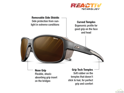 Солнцезащитные очки Julbo Monterosa 2 Reactiv HM 2-4 Polarized, Black/Brown - фото