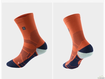 Носки беговые Kailas Mid-cut Trail Running Socks Unisex, Fuga Orange (KH2402003) - фото