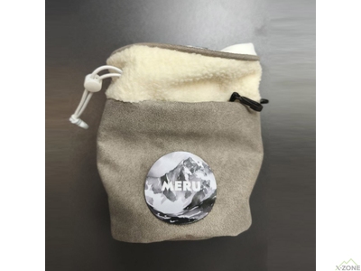 Мешочек для магнезии Meru Winter furry bag, White top/Gray bottom 2 - фото
