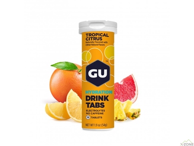 Изотоник таблетированный GU Hydration Drink Tabs 12x4,5 g, Tropical Citrus - фото