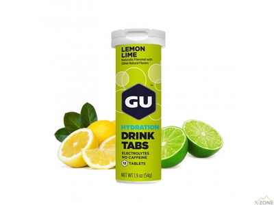 Изотоник таблетированный GU Hydration Drink Tabs 12x4,5 g, Lemon-Lime - фото