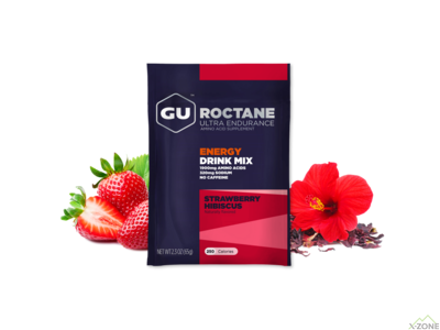Энергетический напиток-изотоник GU Roctane Energy Drink 65 g, Strawberry Hibiscus - фото