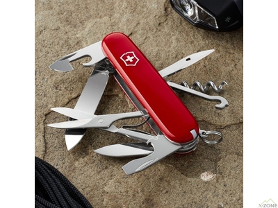 Складной нож Victorinox Huntsman Plus, Red (1.3715) - фото