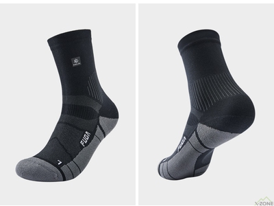 Носки беговые Kailas Mid Cut Trail Running Socks Unisex, Black (KH2402005) - фото