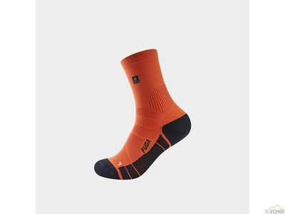 Носки беговые Kailas Mid Cut Trail Running Socks Unisex, Fuga Orange/Black (KH2402005) - фото