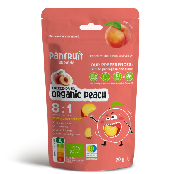 Сублимированный персик слайсы Panfruit Organic Peach 20 г - фото